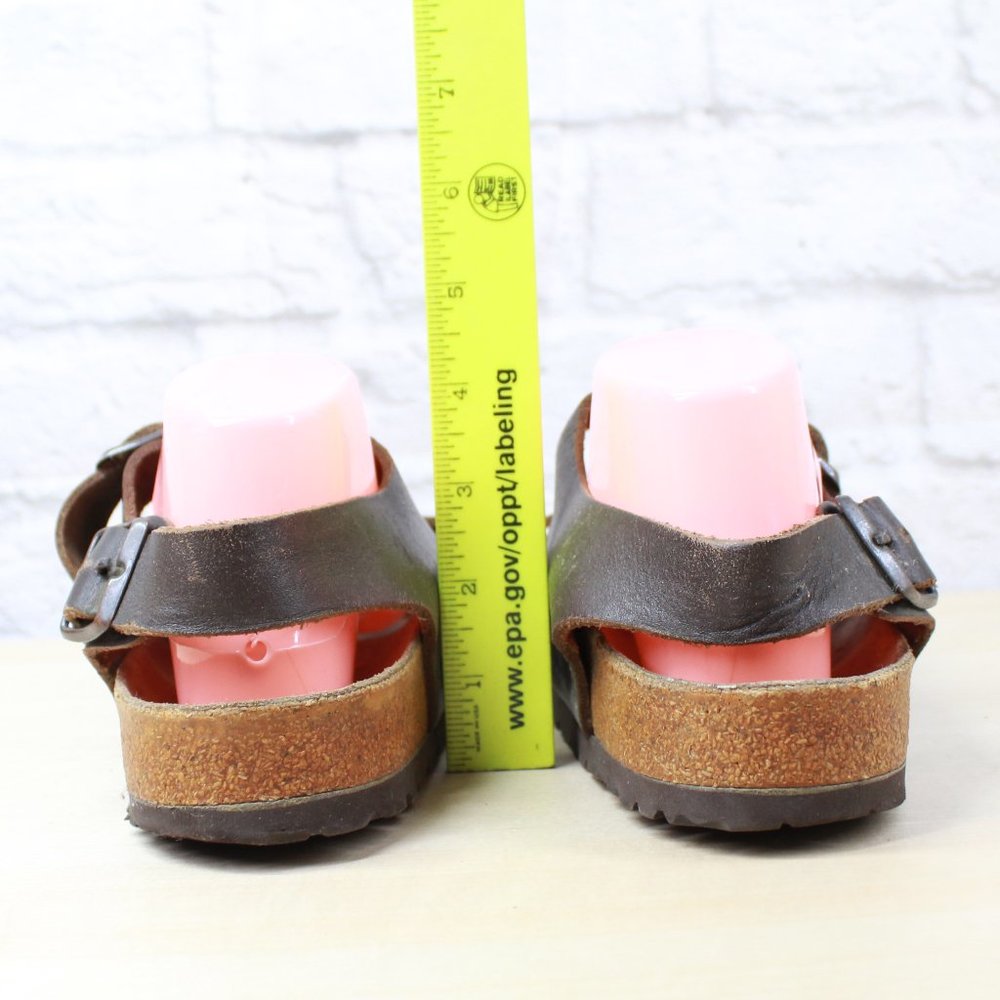 BIRKENSTOCK Milano Brown Leather Ankle Strap Sandals Size L 10 / M 8 - Picture 8 of 9